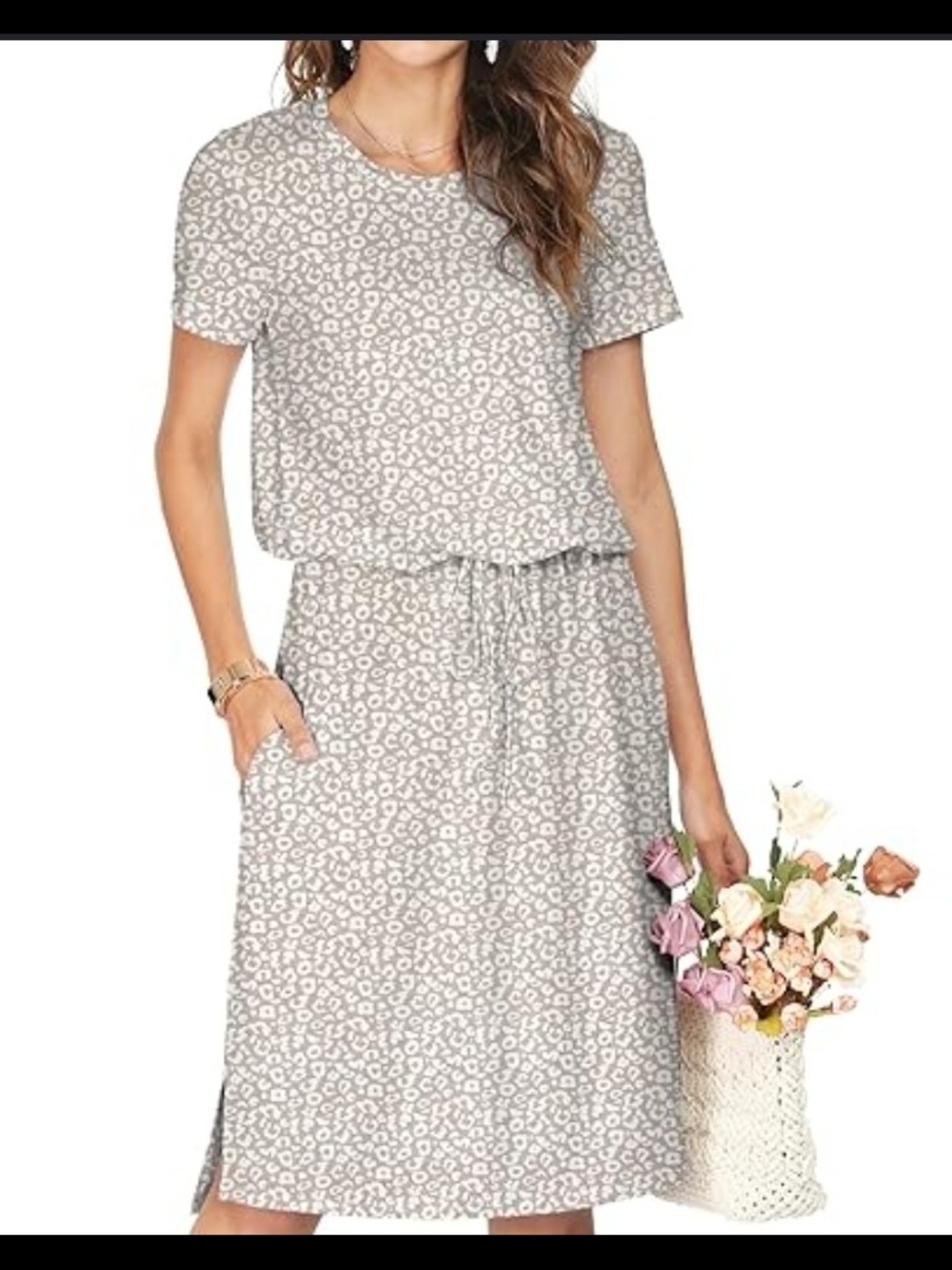 Nwt Simier Fariry Medium Leopard Print Tie Waist Summer Dress